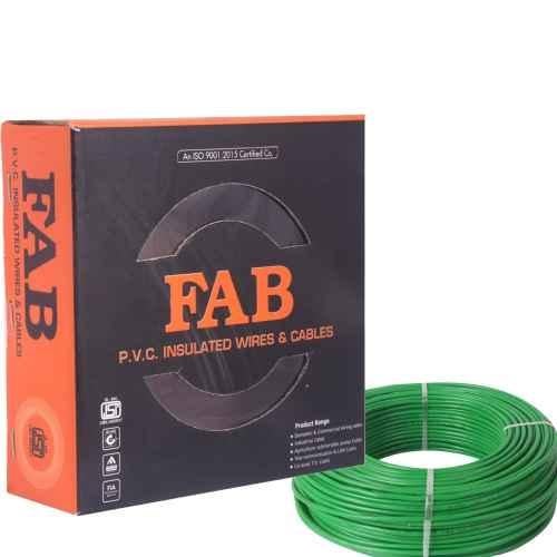 FAB 0.75 Sqmm Single Core Green FR PVC CCS Copper Insulated House Wire, Length: 91 m
