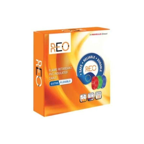 Havells Reo FR PVC 90m 1 Sqmm Single Core Black Copper Insulated Cable, WRFFDN-A11X0