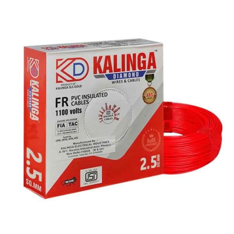Kalinga Diamond 2.5 Sqmm Red Single Core FR PVC Insulated Copper Electrical Wire for Domestic & Industrial Purpose, Length: 90 m