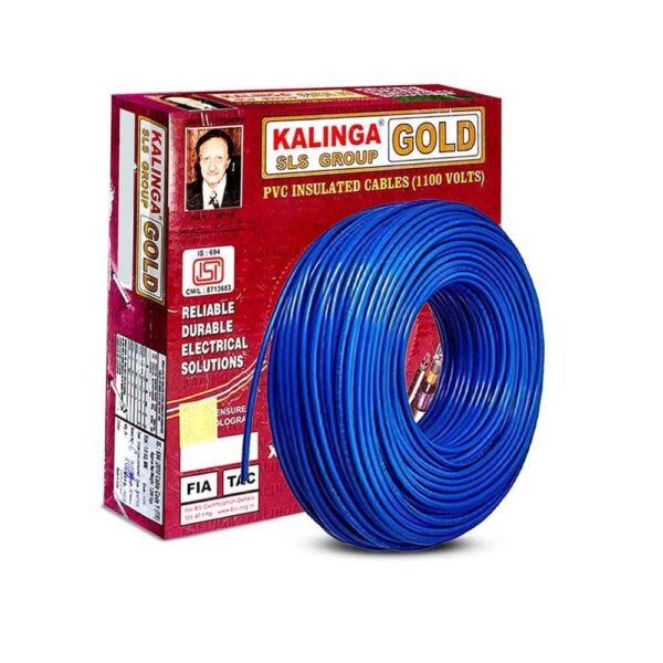 Kalinga Gold 2.5 Sq mm Blue Single Core FR PVC Insulated Copper Electrical Wire for Domestic & Industrial Purpose, Length: 90 m
