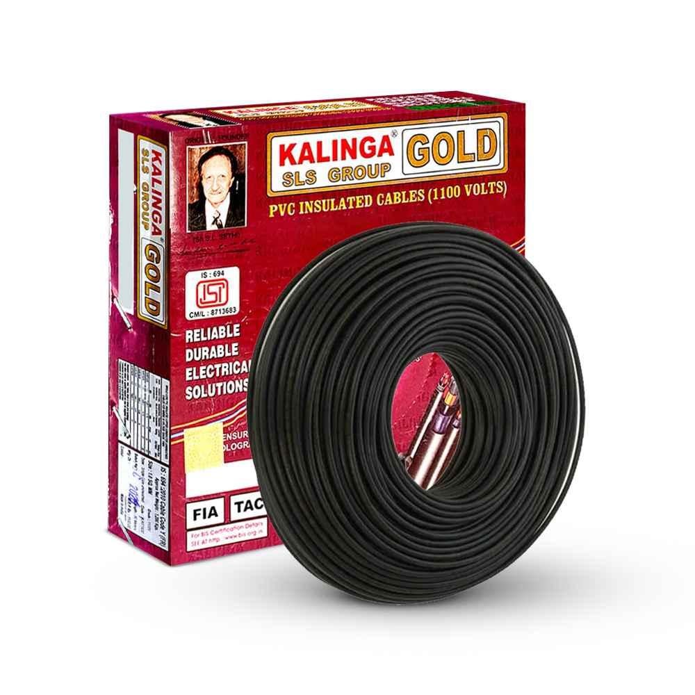Kalinga Gold 4 Sq mm Black Single Core FR PVC Insulated Copper Electrical Wire for Domestic & Industrial Purpose, Length: 90 m Kalinga Gold 4 Sq mm Black Single Core FR PVC Insulated Copper Electrical Wire for Domestic & Industrial Purpose, Length: 90 m