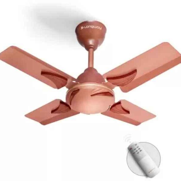Longway Creta 600 mm 4 Blade ceiling fan with Remote control, Rusty Brown color with 2 year warranty