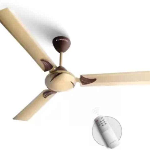 Longway Creta P1 50W Golden Remote Controlled Ceiling Fan, Sweep: 1200 mm