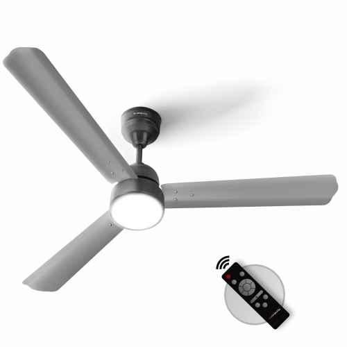 Longway Luminair 1200 mm 3 Blade ceiling fan Anti Dust Decorative with Remote control ,BLDC,5 Star, Led light Gray color with 5 year warranty