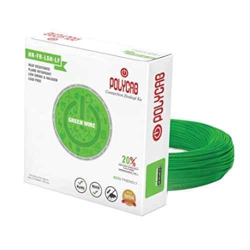 Polycab Green 1.5 Sqmm Green Single Core Multi Strand Heavy Duty FR PVC Copper Housing Wire, Length: 90 m