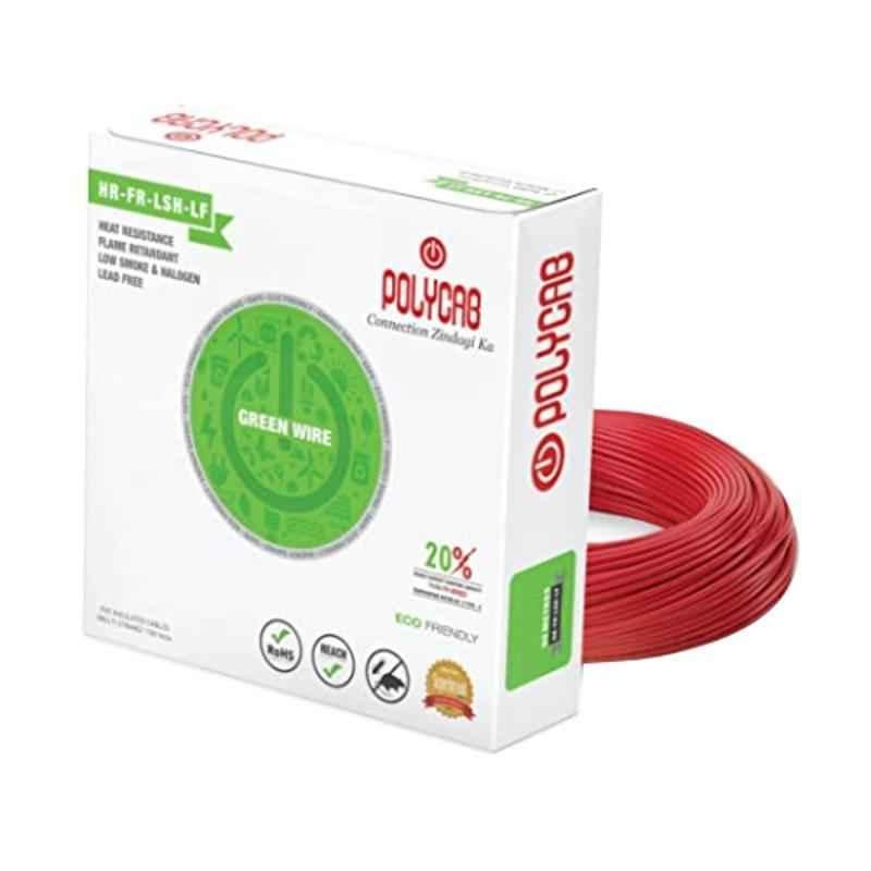 Polycab Green 4 Sqmm Red Single Core Multi Strand Heavy Duty FR PVC Copper Housing Wire, Length: 90 m Polycab Green 4 Sqmm Red Single Core Multi Strand Heavy Duty FR PVC Copper Housing Wire, Length: 90 m